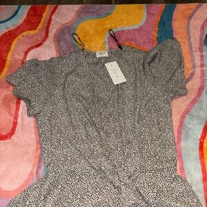 Sienna Sky Orange Yellow Ruffled Peplum Blouse